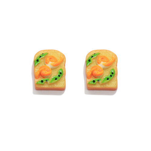 Verschiedene Simulation Food Resin Flat Back Charms Cartoon Bärenbrot Donut Kinder Puppenhaus Küchenspielzeug Kopf Zubehör DIY Kunst