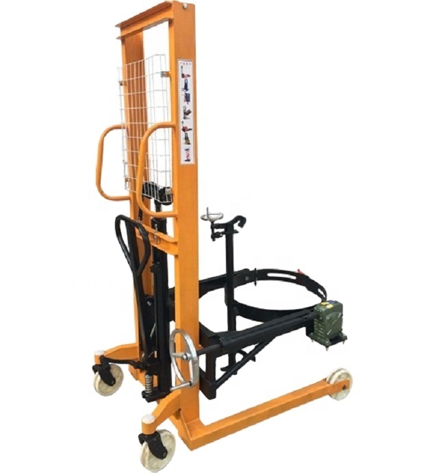 Manual Oil Forklift Hydraulic Drum Lifter Pallet Stacker -