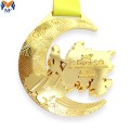 Free drawing of chinese design light gold medal