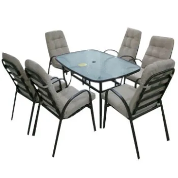 Metal outdoor furniture sets, cushion