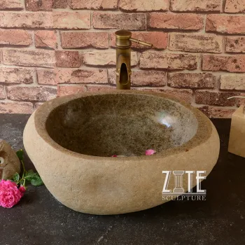 Western Style Home Decoration Natural solid marble sink