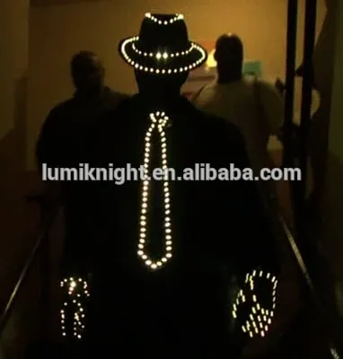 LED illuminated Michael dancing costume for stage performance