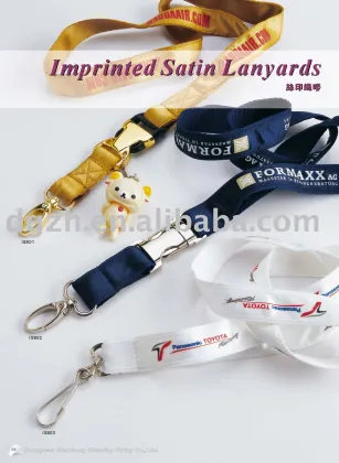 Satin lanyard with screen-printing logo,  satin strap