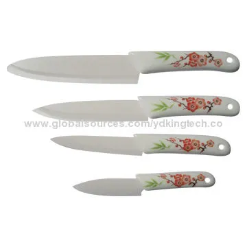 Pocket knife with original printer ceramic handle
