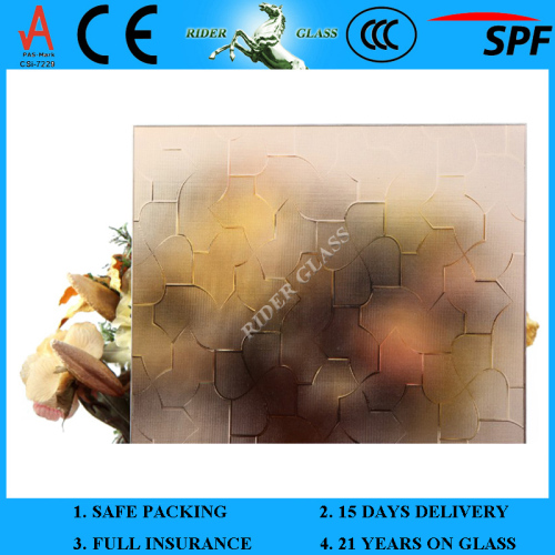 3-8mm Bronze Karatachi/Puzzle Patterned Glass with CE & ISO9001