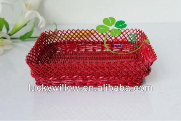 graceful rectangle willow bread basket wholesale