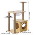 Compact Classic Cat Tree Tower Sisal Scratching Post 4-Level Eco-Friendly Design for Small Apartment Space Efficient Furniture