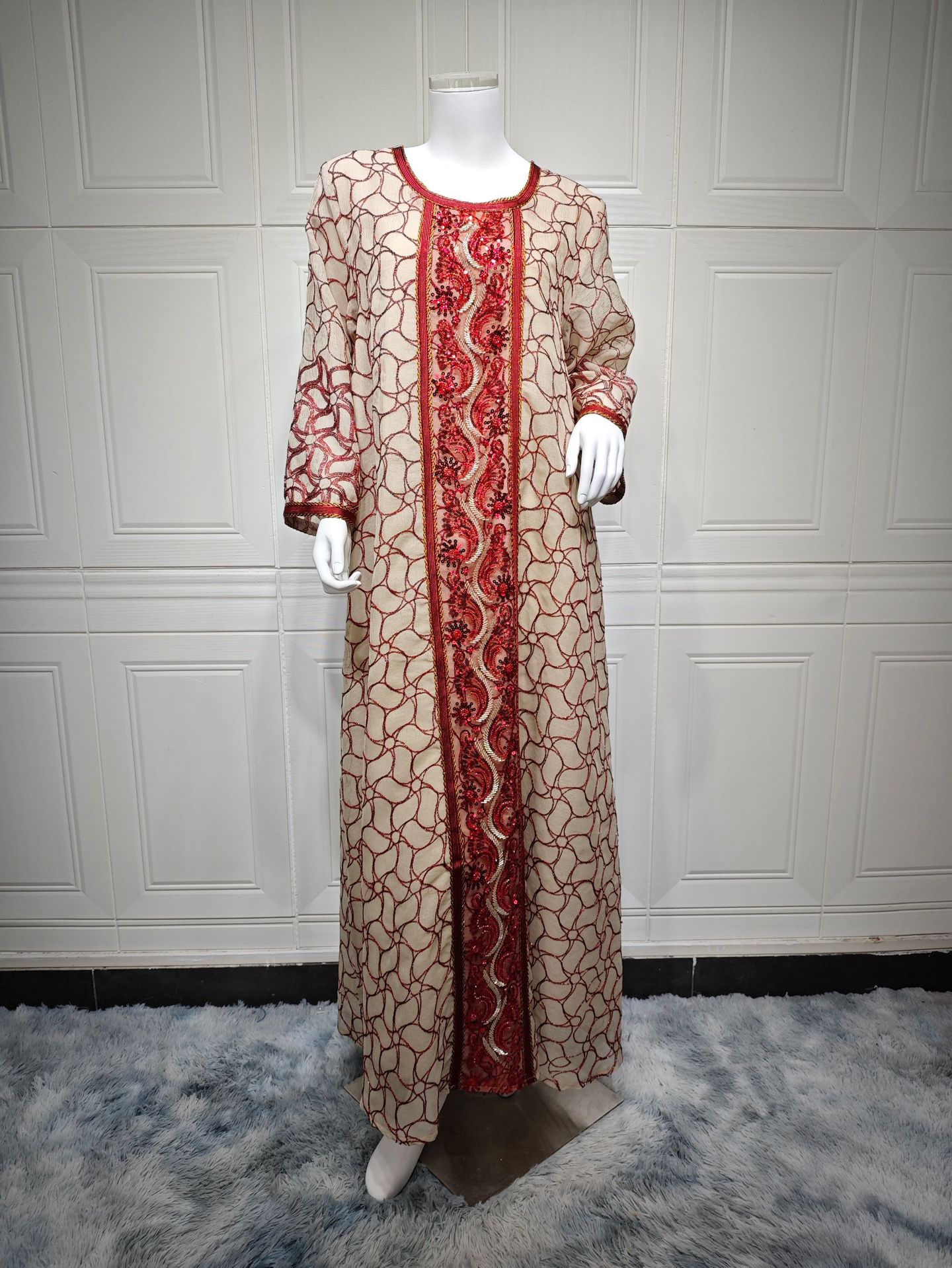 Elegant Eid Abaya for Women with Sequin Embroidery