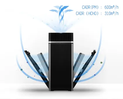 Household room Soundproof Air Purifier with smoke detector