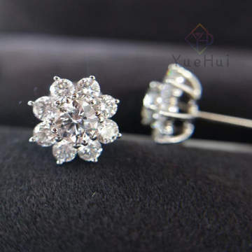18K Solid Gold Lab-Grown Diamond Earrings with 1.709 CT Created HPHT Jewelry - IGI Certified