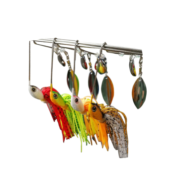 Metal Spinner Spoon Jig Head Blade Fishing Lure Silicone Skirt Spinner Bait