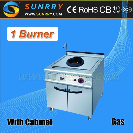 Single cast iron wok gas burner with 1 big burner 1 cabinet and water faucet (SUNRRY SY-GWR900)