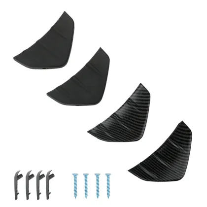 Carbon Fiber Bumper Lip Diffuser Tail Spoiler for Black Car Shark Fins Splitter Rear Trunk