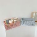 OOTDTY Collapsible Crate Plastic Folding Bathroom Storage Box Basket Utility Cosmetic Container Desktop Holder Home Use