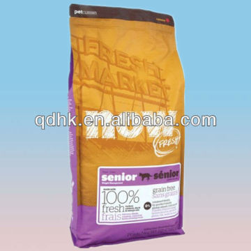 Top zipper quad-sealing pet food plastic bags