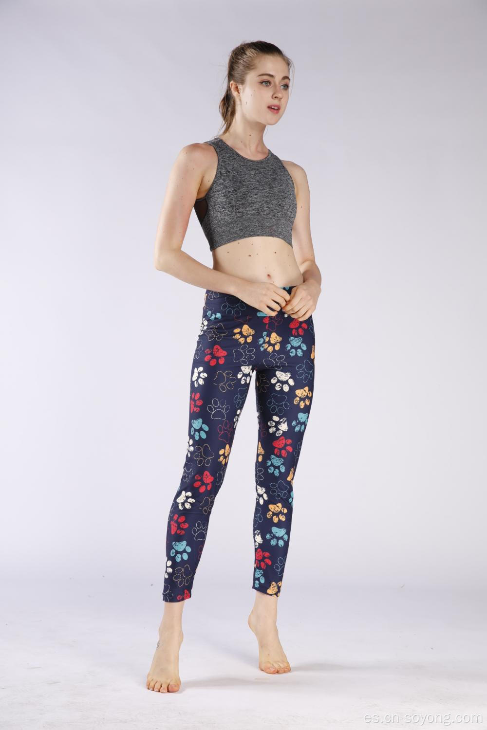 Leggings con estampado elástico de América del Norte para mujer