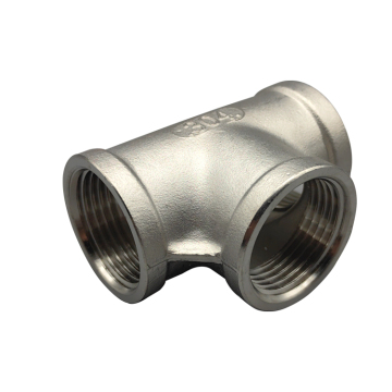 BSP/NPT Stainless Steel 304 Tee Pipe Fittings 1/2"-2" Female Thread
