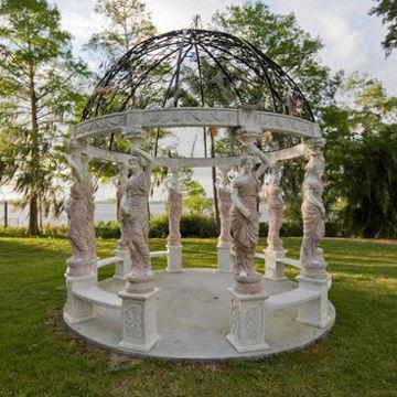 Beautiful girl's carved marble garden pavilion gazebos