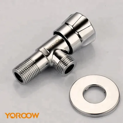 Modern Stainless Steel Two-Way Angle Stop Check Valve - Brass Bathroom Triangle Valve