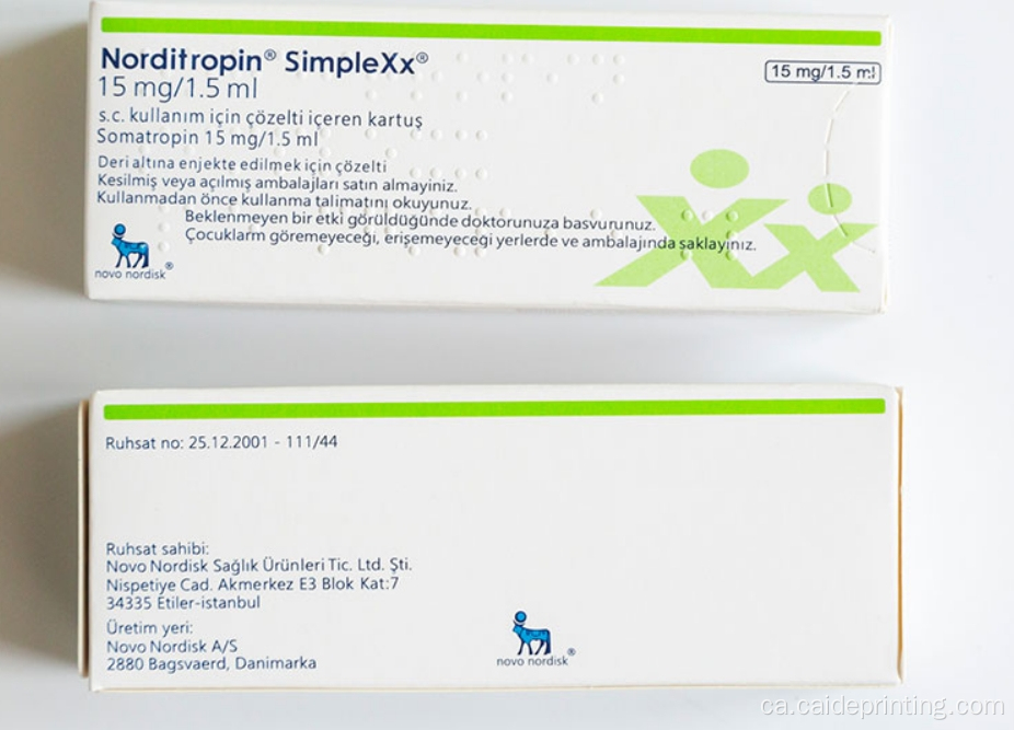 Impressió de la caixa de l'etiqueta de vial personalitzada