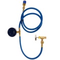 Car Refrigerant Charging Hose Kit with Gauge Self-sealing Can Tap Valve Charge R134A R22 R290 A/C AC Recharge