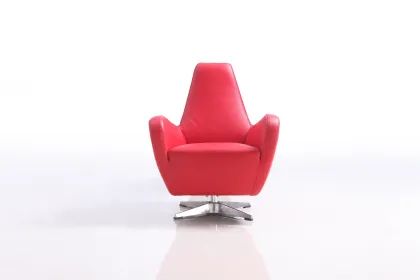 Modern Leather Swivel Armchair
