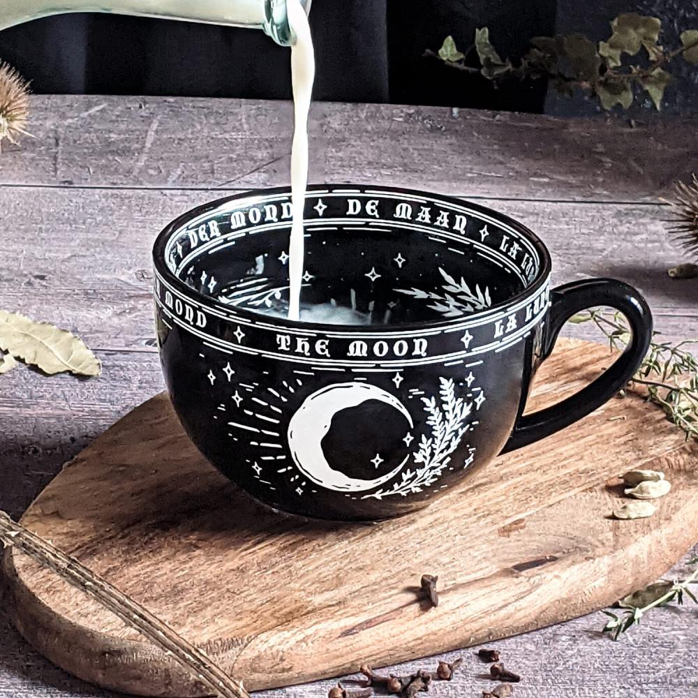 Taza de luna de café grande de la lune