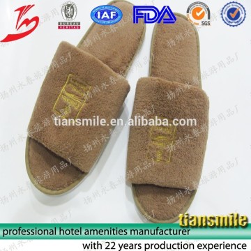 Grey hotel coral fleece indoor slipper