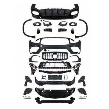 PP Plastic Front and Rear Bumpers with Grille Kit for Mercedes-Benz GLB Class (X247) 2020-2022 - Upgrade to GLB35 AMG