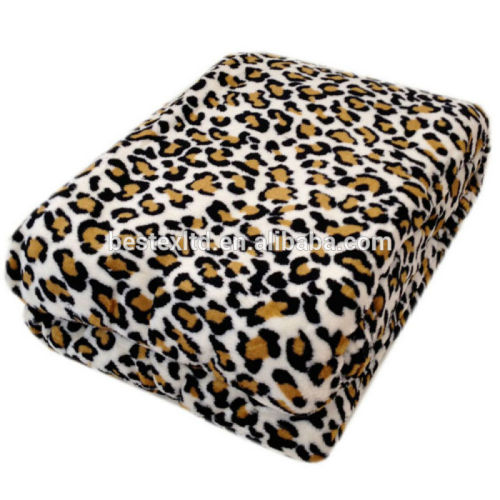 Washable Cozy Color Leopard Coral Fleece Blanket
