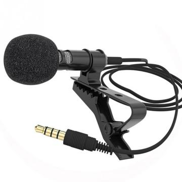 OEM Customized Portable Lavalier 3.5mm Wired Clip-on Microphone for Phone and Laptop