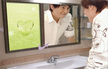 Stainless Steel Frame Slimline Magic Mirror Led Backlit Light Box For Bathroom / Wash Room