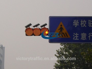 Solar LED red blinking warning light for school area,Slow down traffic warning blinker
