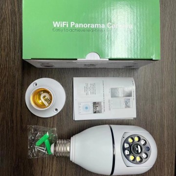 360-Degree Rotation WiFi E27 Bulb Full Color Night Vision Security Camera