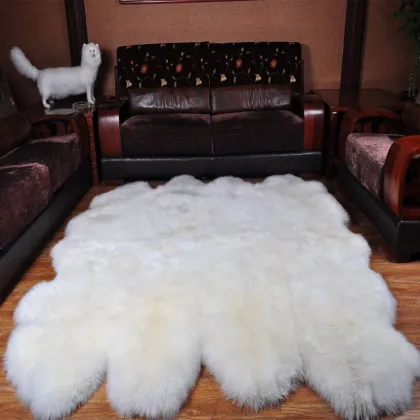 China factory wholesale single double quarto sixto size genuin sheepskin rug sheepskin fur rug