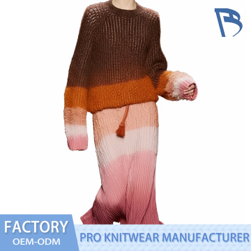 Tampalan bergaya bersatu set dalam oren coklat dalam