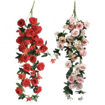YAYUN J-1099 1.3m Purple Rose Vine Hanging Flower for Wedding Decoration
