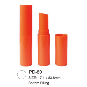 Cylindrical Plastic Lip Balm Lipstick Case