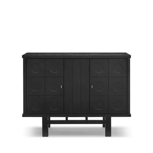 China Black Solid Wood Sideboard Kitchen Storage Cabinet Supplier