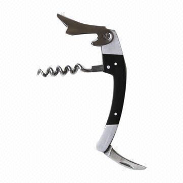 Useful Wooden Handle Corkscrew, Made of 420 Stainless Steel Material and Length 11.0cm