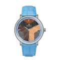 Relojes de madera de empalme de color mixto único