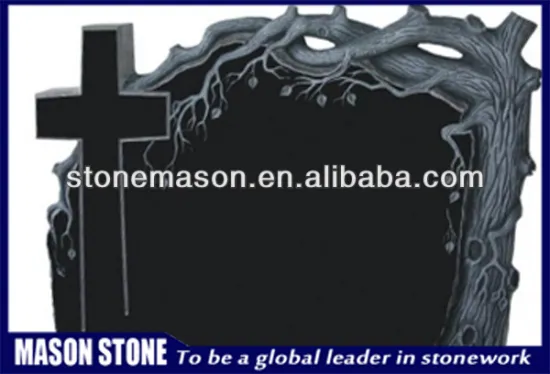 Wholesale indian black patin tree headstone