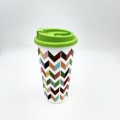 친환경 재사용 가능한 맞춤형 인쇄 BPA 무료 16oz 더블 커피 컵이있는 뚜껑