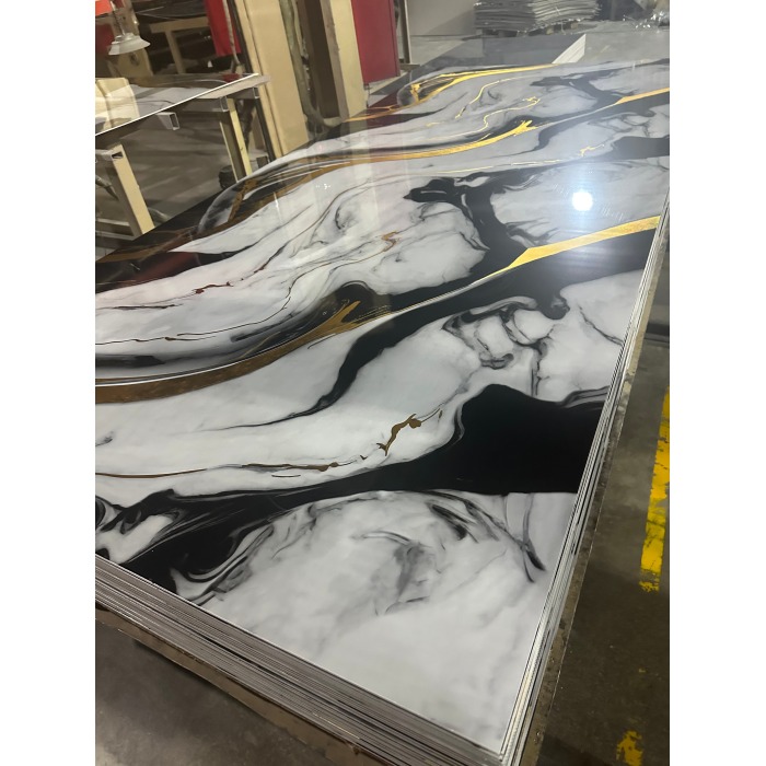 แผ่นหินอ่อน UV Cured พรีเมี่ยมป้องกันสีเหลืองร่วมสมัย