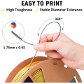ट्रिपल कलर्स कोएक्सट्रूज़न सिल्क पीएलए फिलामेंट 1.75 मिमी
