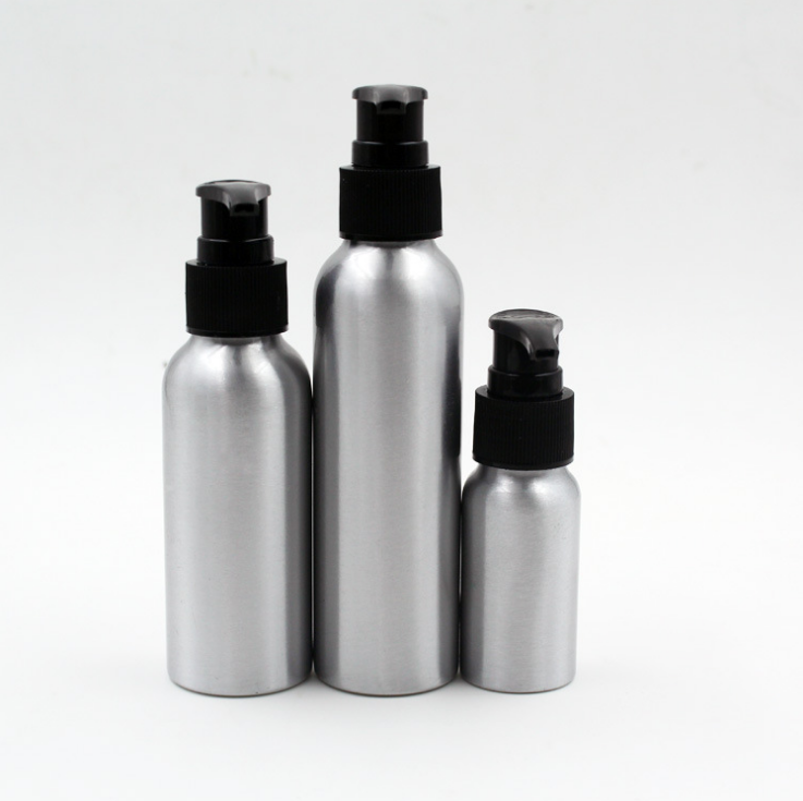 Aluminum cosmetic pump bottles essence liquid bottles 