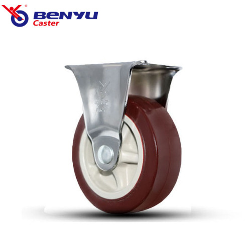 Light Duty Red PU Rigid Casters