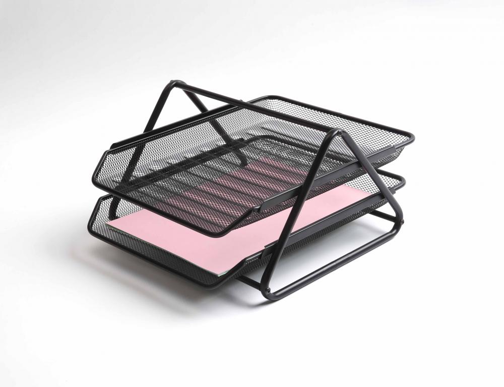  2-tier Wire Metal Mesh File Tray