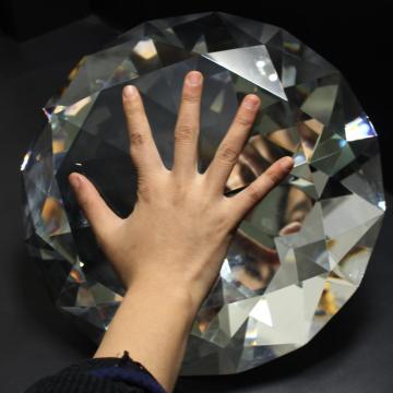 Enormes centros de mesa de piedras preciosas de vidrio de cristal de cristal transparente de 300 mm para decoración