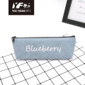 Custom simple solid color embroidery washable pencil case